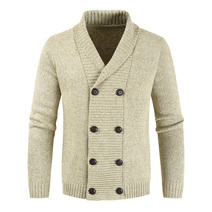Cardigan Croisé D'hiver En Maille Pour Homme | Manches Longues