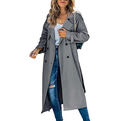 Manteau Trench Long Avec Poignets Ajustables Pour Femmes | Hiver