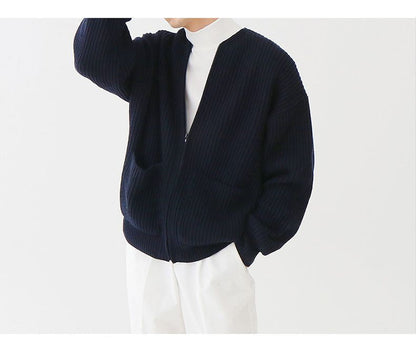 Cardigan En Maille Avec Fermeture Éclair Pour Homme | Manches Longues