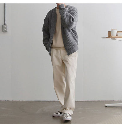 Cardigan En Maille Avec Fermeture Éclair Pour Homme | Manches Longues
