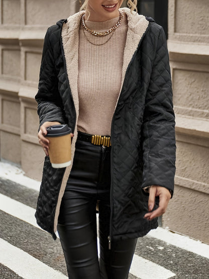 Manteau D’Hiver Doublé Pour Femme | Zippé