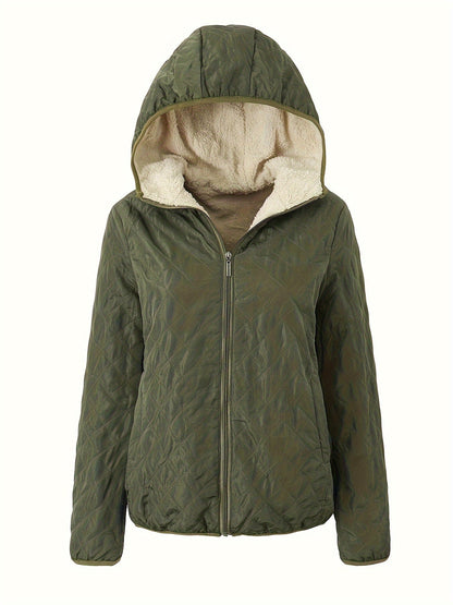 Veste Matelassée À Capuche Pour Femme | Avec Fermeture Éclair