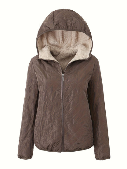 Veste Matelassée À Capuche Pour Femme | Avec Fermeture Éclair