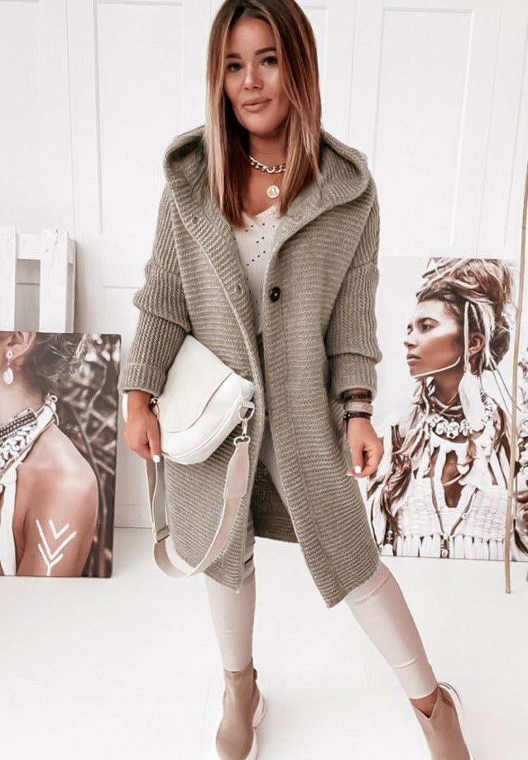 Cardigan Décontracté À Capuche Pour Femme | Manches Longues