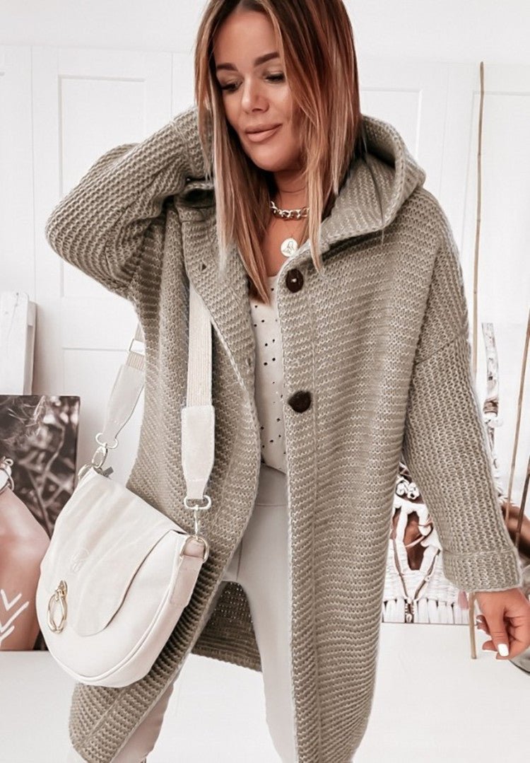 Cardigan Décontracté À Capuche Pour Femme | Manches Longues