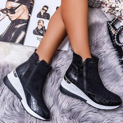 Bottes En Cuir Mi-Hauteur Pour Femme | Zippé