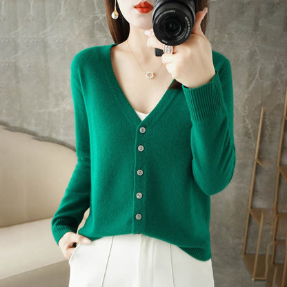 Cardigan Oversize En Cachemire À Boutons Pour Femme | Manches Longues