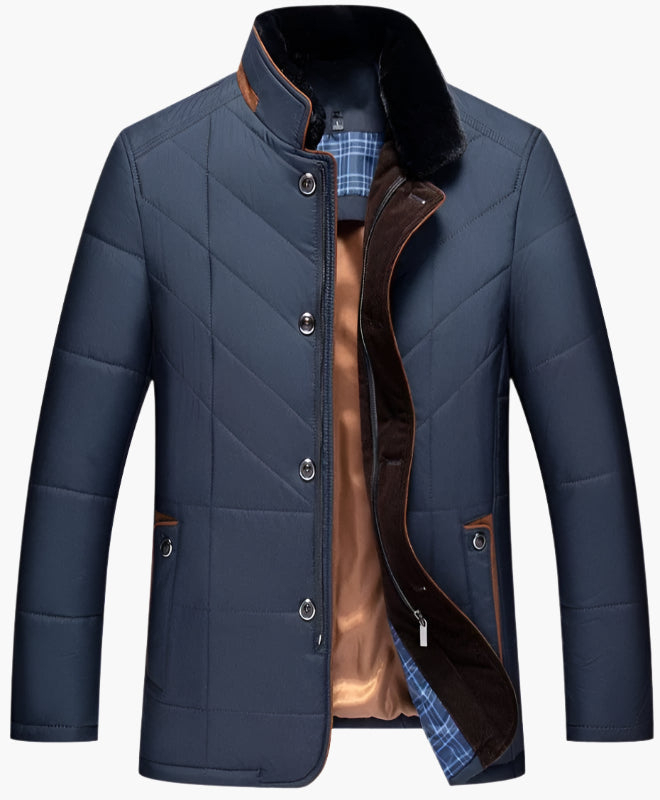 Veste Matelassée Avec Col En Fourrure Pour Homme | Automne