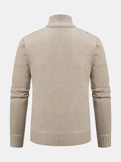 Pull Classique En Tricot À Carreaux Pour Homme | Fermeture Éclair