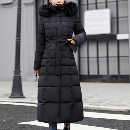 Manteau D’Hiver Matelassé Pour Femme Avec Capuche | Long