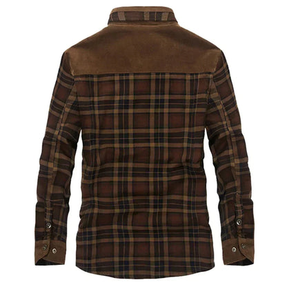 Veste À Carreaux Tendance Avec Poches Poitrine Pour Homme | Hiver