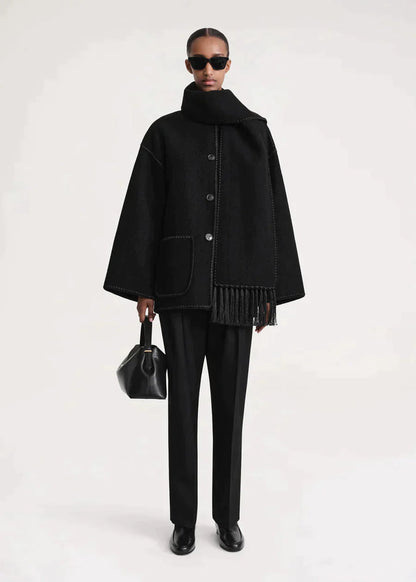 Manteau D’Hiver Luxueux Pour Femme | Avec Écharpe
