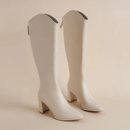 Bottes Hautes À Talon Carré Pour Femme | Hiver