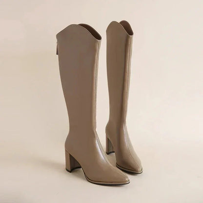 Bottes Hautes À Talon Carré Pour Femme | Hiver