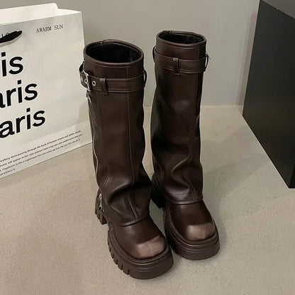 Bottes À Plateforme Pour L'hiver | Talon Carré