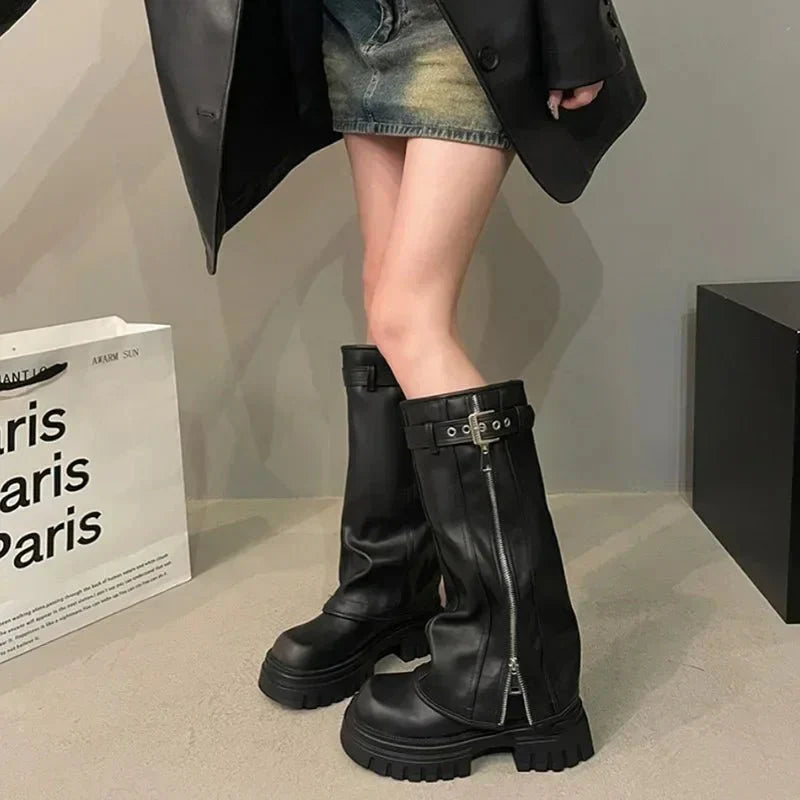 Bottes À Plateforme Et Boucle Pour Femme | Hiver