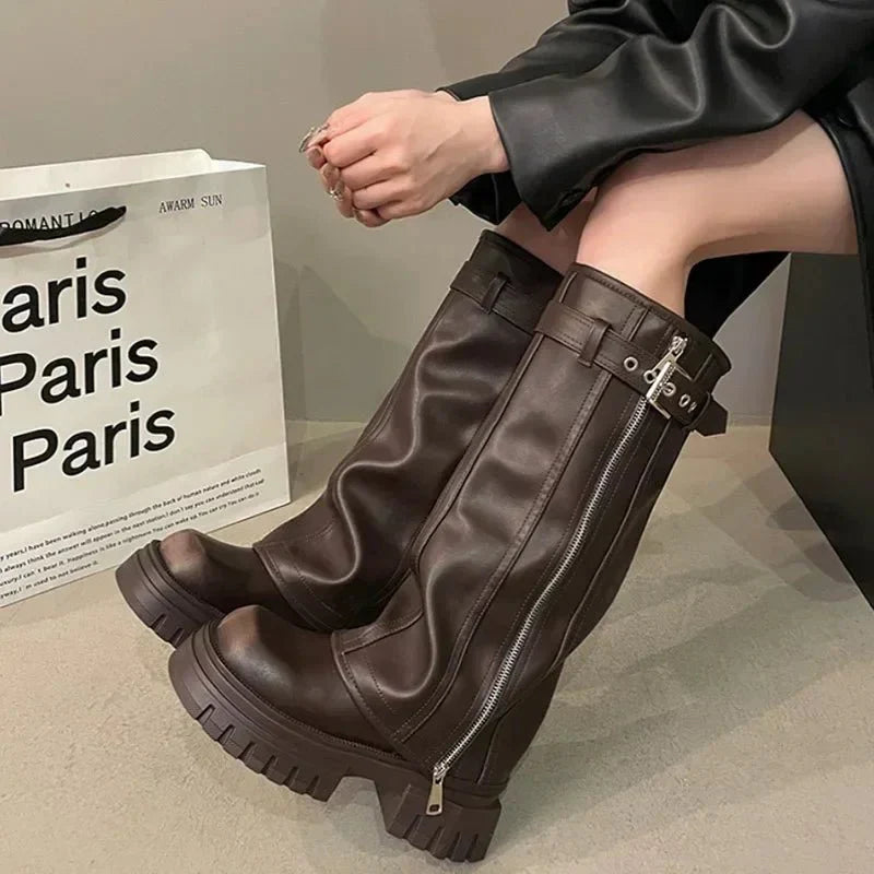 Bottes À Plateforme Pour L'hiver | Talon Carré