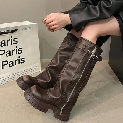 Bottes À Plateforme Et Boucle Pour Femme | Hiver