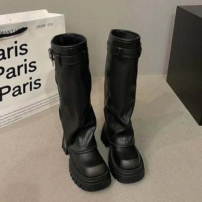 Bottes À Plateforme Pour L'hiver | Talon Carré