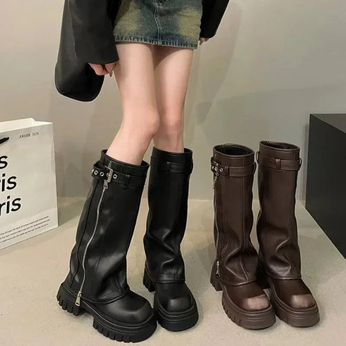 Bottes À Plateforme Pour L'hiver | Talon Carré