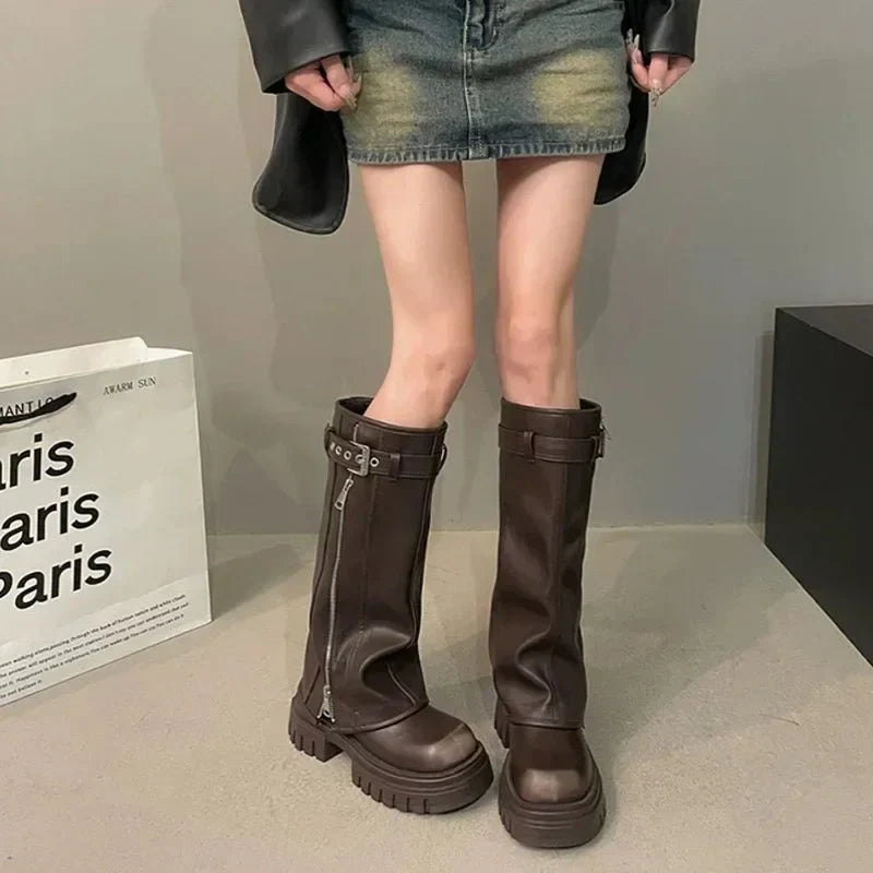 Bottes À Plateforme Pour L'hiver | Talon Carré