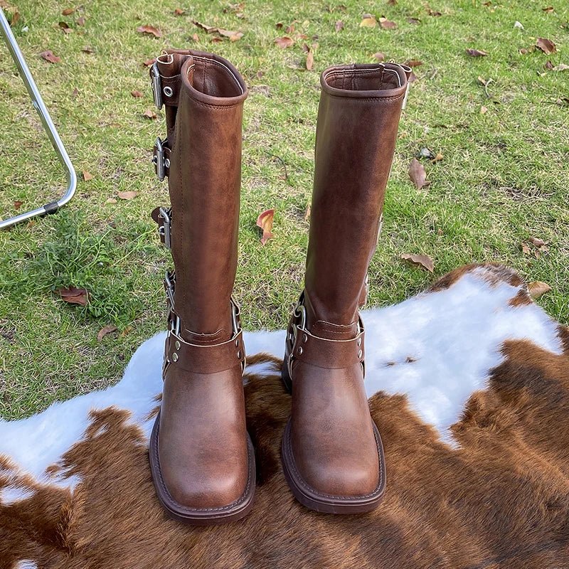 Bottes D'hiver À Boucles | Talons Carrés