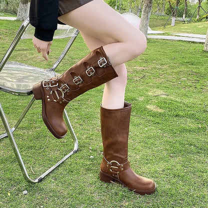 Bottes D'hiver À Boucles | Talons Carrés