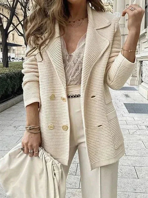 Blazer Formel À Manches Longues Style Cardigan | Boutonné