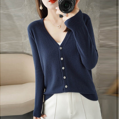 Cardigan Oversize En Cachemire À Boutons Pour Femme | Manches Longues