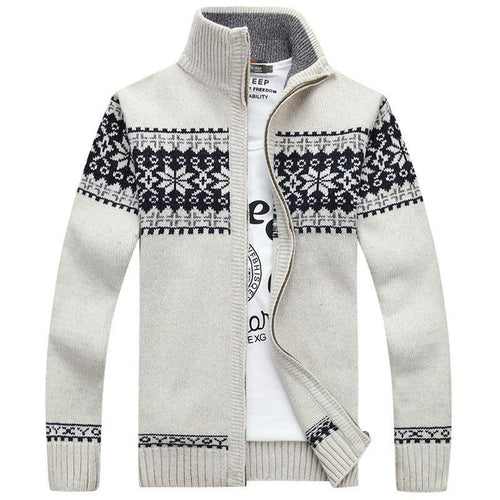 Pull De Noël Pour Homme Avec Flocon De Neige | Zippé