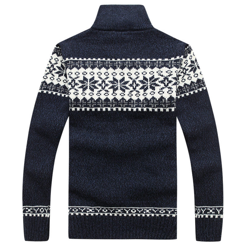 Pull De Noël Pour Homme Avec Flocon De Neige | Zippé