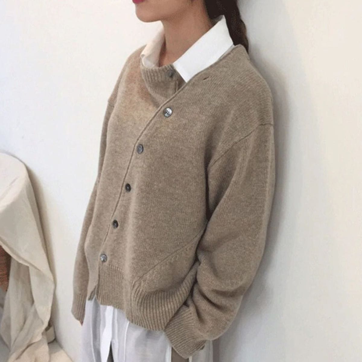 Veste Décontractée En Cachemire Pour Femme Avec Détails Boutonnés | Manches Longues
