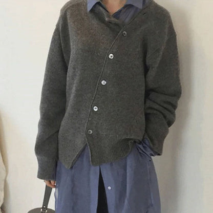 Veste Décontractée En Cachemire Pour Femme Avec Détails Boutonnés | Manches Longues