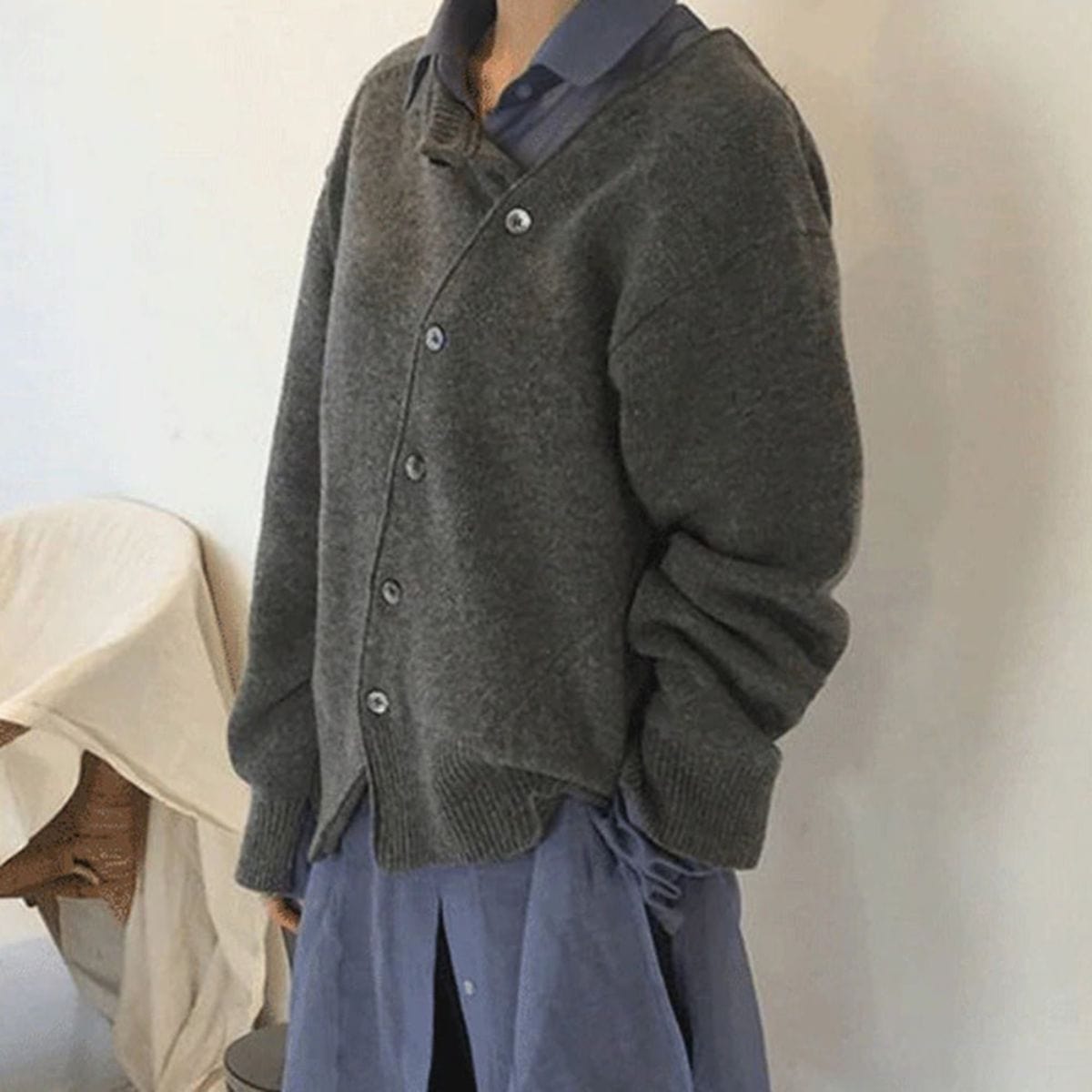 Veste Décontractée En Cachemire Pour Femme Avec Détails Boutonnés | Manches Longues