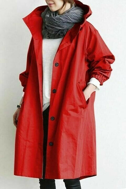 Veste À Capuche À Boutons Pour Femme | Longue