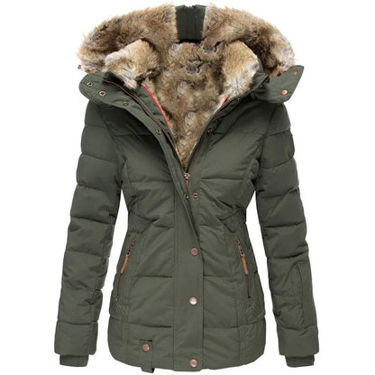 Veste D’Hiver Pour Femme Avec Col Et Fourrure | Manches Longues