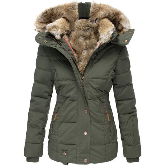 Veste D’Hiver Pour Femme Avec Col Et Fourrure | Manches Longues