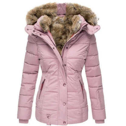 Veste D’Hiver Pour Femme Avec Col Et Fourrure | Manches Longues