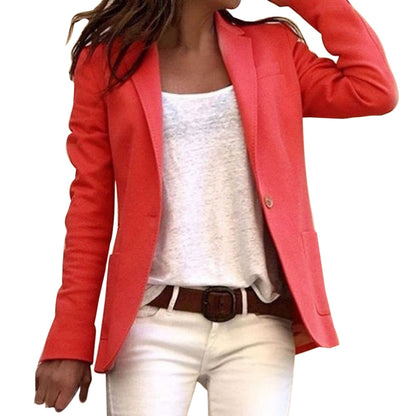 Blazer Décontracté À Un Bouton Pour Femme | Manches Longues
