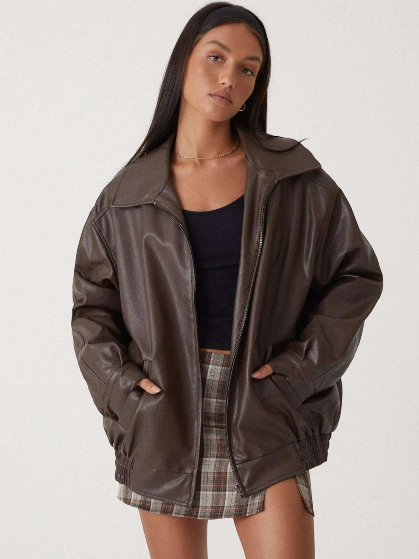 Estelle | Veste En Cuir Oversize Pour Femme
