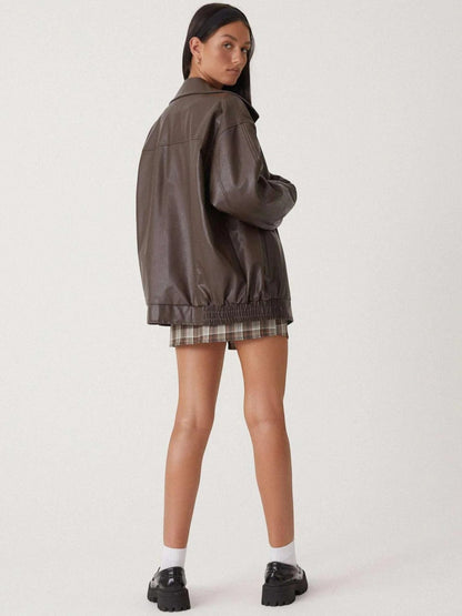Estelle | Veste En Cuir Oversize Pour Femme