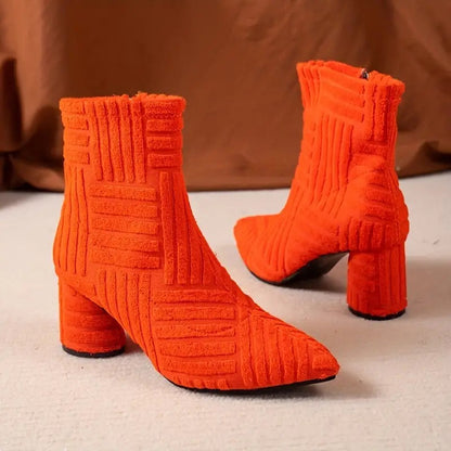 Bottes Pour Femme Avec Talon Tendance | Couleur Unie